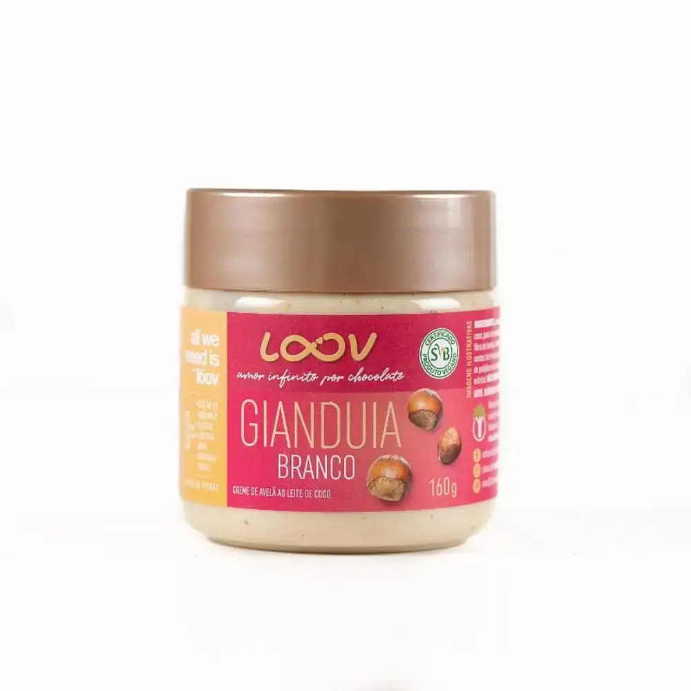 Creme De Avelã Gianduia Branco Zero Açúcar Loov 160g