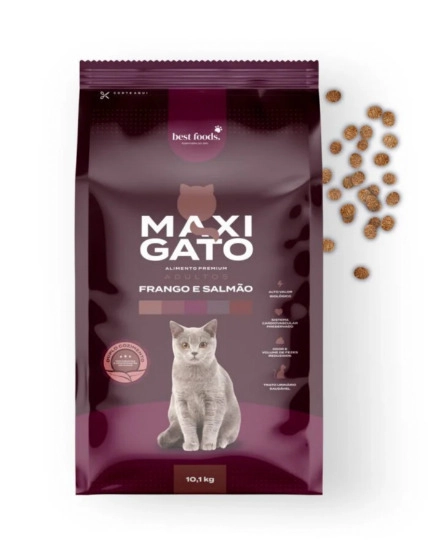 Ração Maxigato Adulto Sabor Frango E Salmão Best Foods. 10,1kg