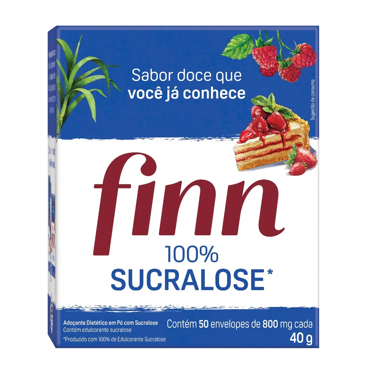Adoçante em Pó Sucralose com 50 Unidades Finn