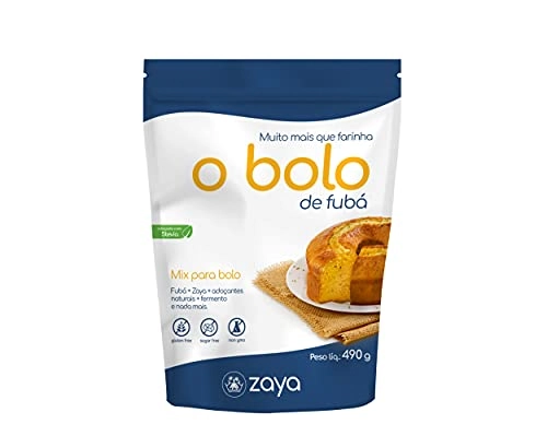 Mix Para Bolo Fubá Sem Glúten Zero Açúcar Zaya Pouch 490g