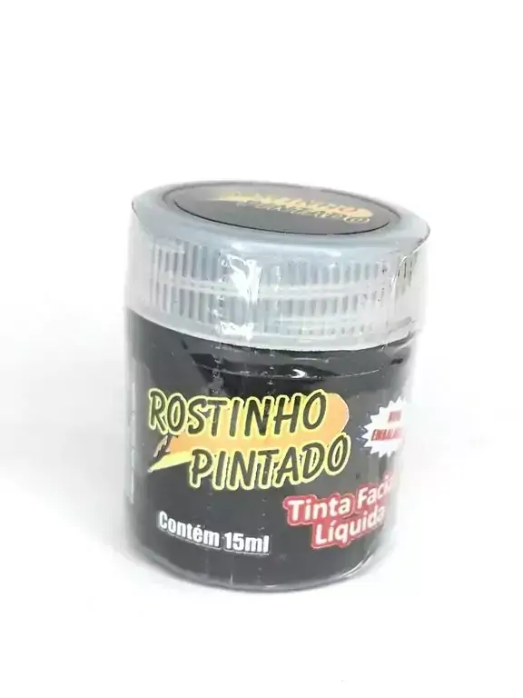 Tinta para Pintura Facial cor Preta 15 ml Rostinho Pintado