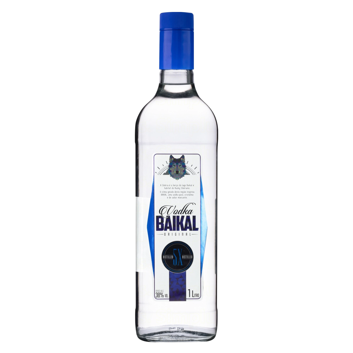 Vodka 5x Destilada Baikal Garrafa 1l