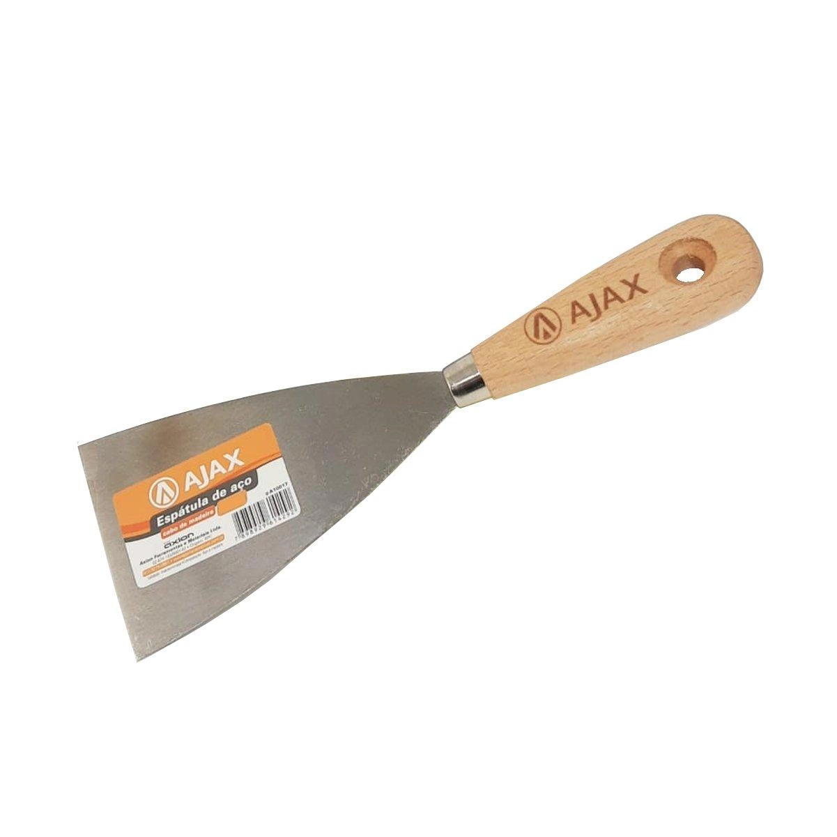 Espátula De Aço Com Cabo De Madeira - Ajax, Tamanho: 8cm
