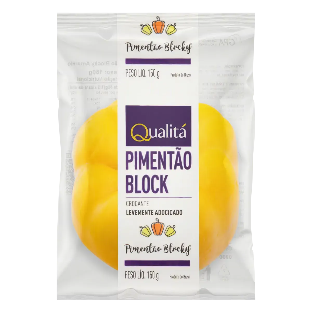Pimentão Amarelo Block Crocante Levemente Adocicado Qualitá 150g