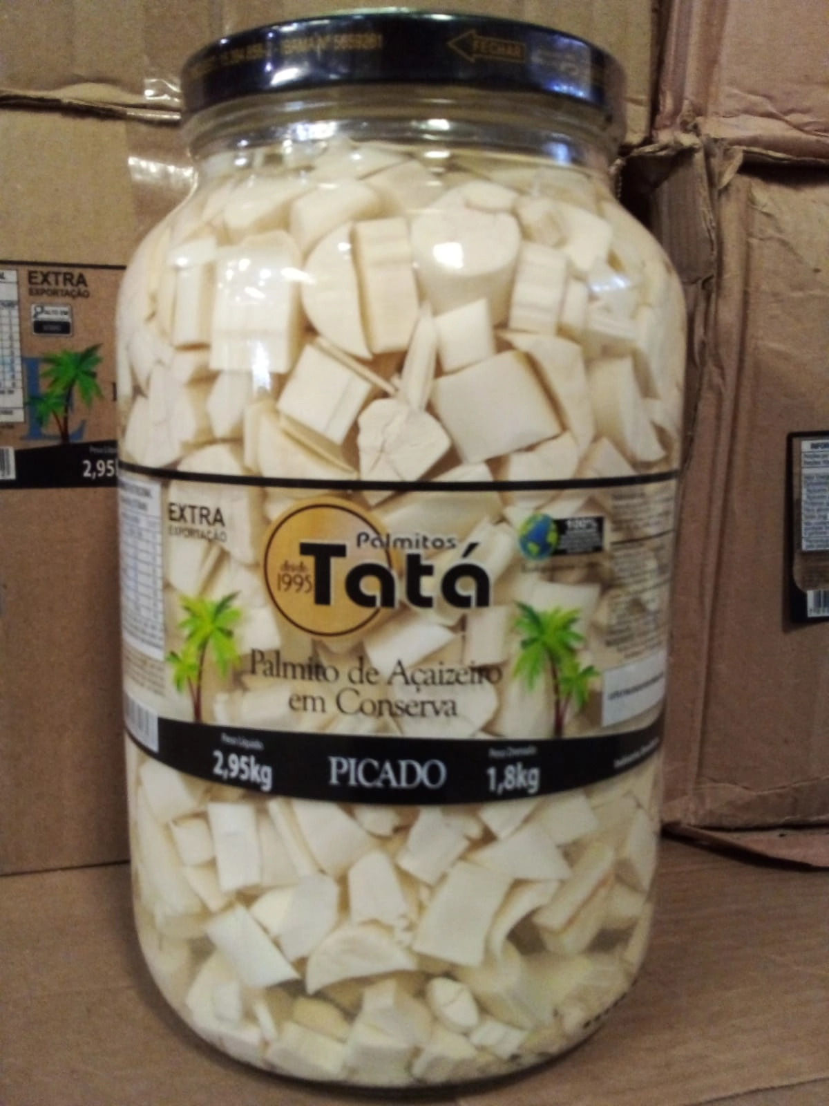 Palmito Tata Picado Acai Vidro 1,8kg
