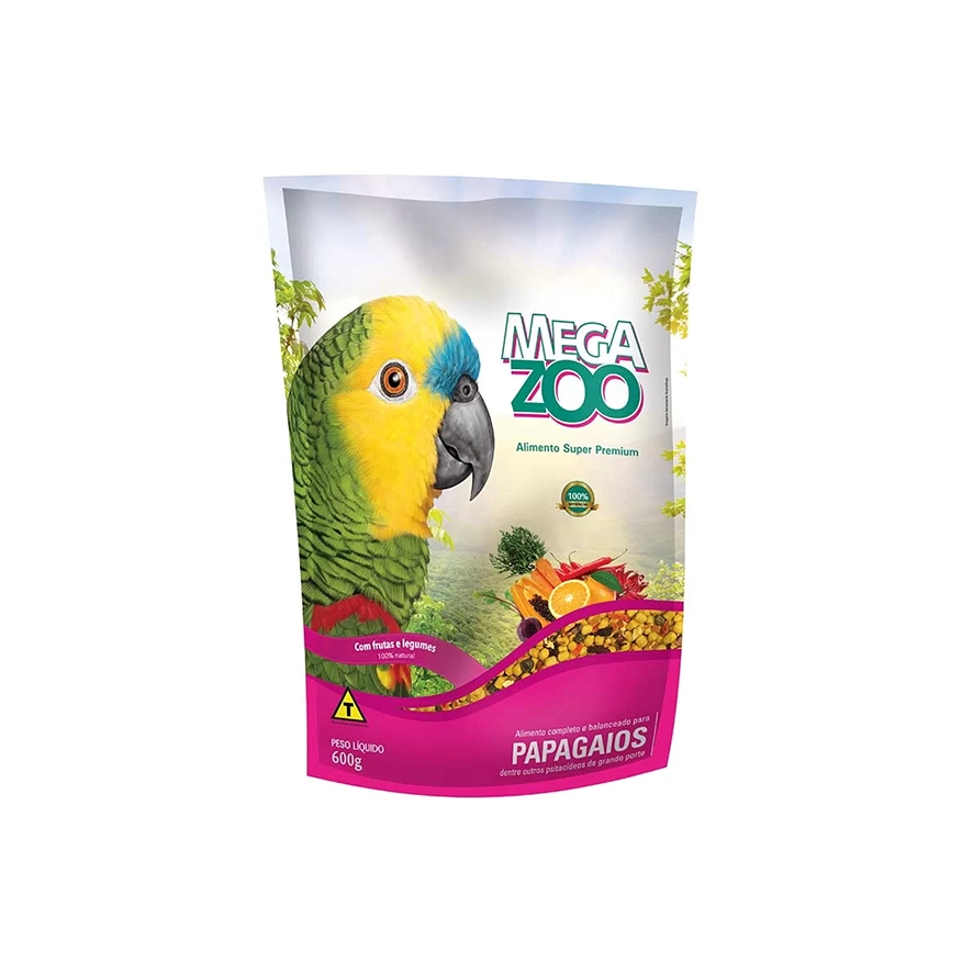 Ração para Papagaio com Frutas e Legumes Megazoo 600g