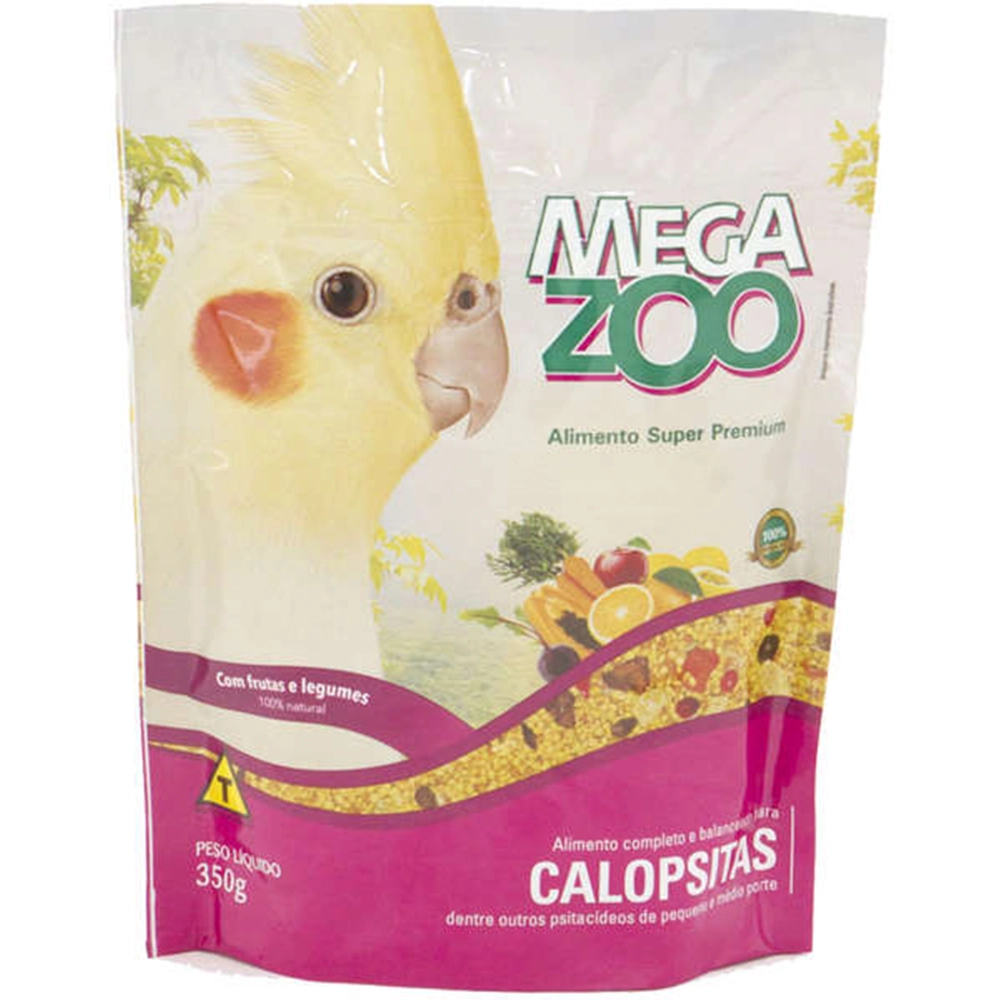 Ração para Calopsitas Frutas e Legumes Megazoo 350g