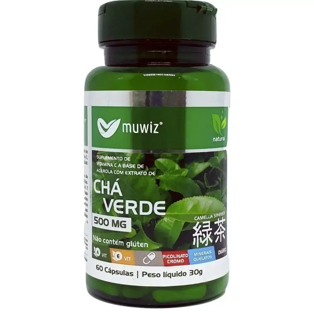Chá Verde 500mg 60 Cap Muwiz