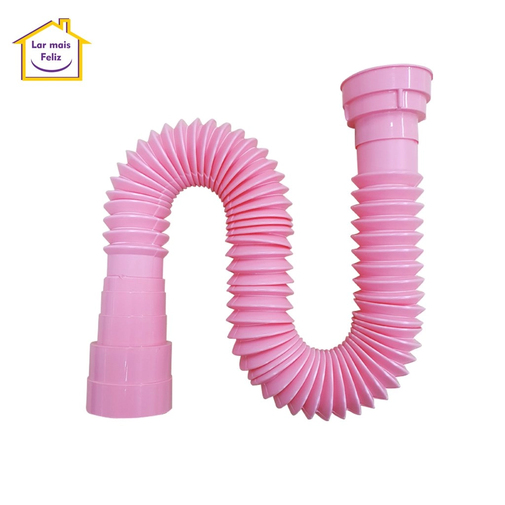 Sifão Sanfonado Multiuso Roscado 72cm - Rosquear E Pronto! Rosa