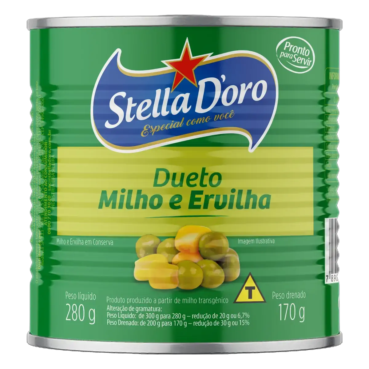 Ervilha E Milho Verde Em Conserva Dueto Stella Doro Lata 170g