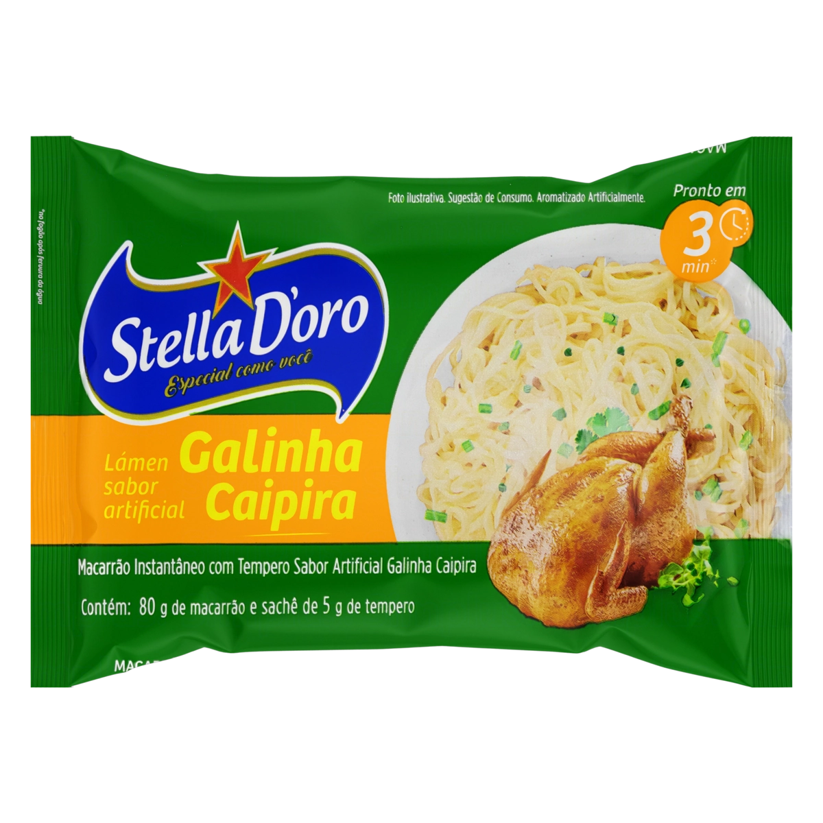 Macarrão Instantâneo Lámen Galinha Caipira Stella Doro Pacote 85g