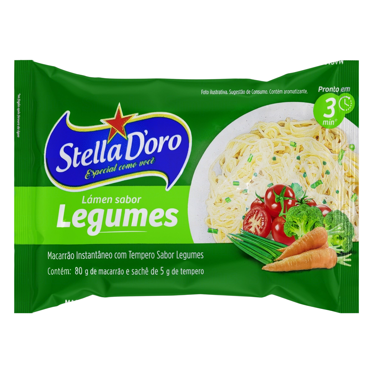 Macarrão Instantâneo Lámen Legumes Stella Doro Pacote 85g