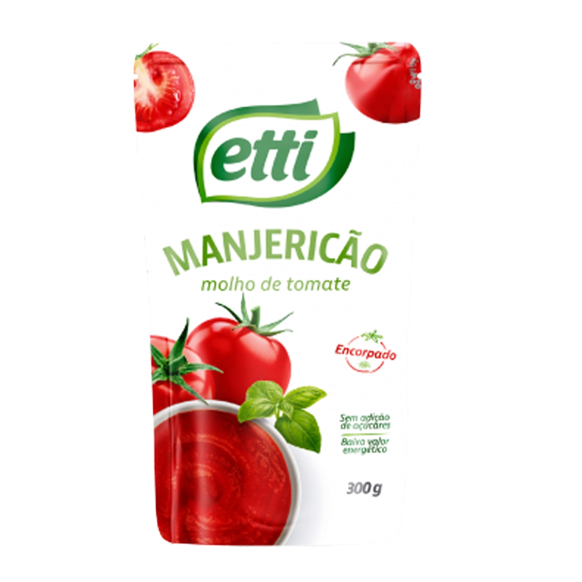 Molho De Tomate Encorpado Manjericão Etti Sachê 300g