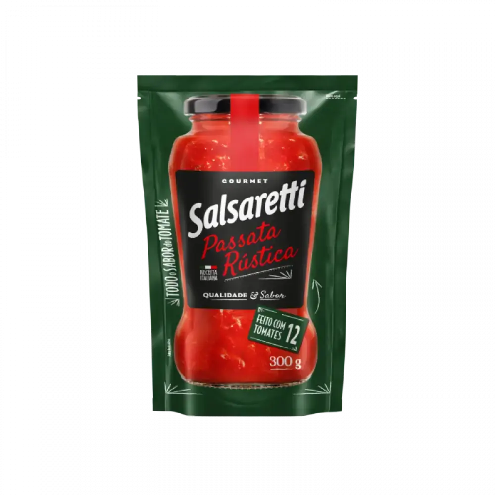 Molho De Tomate Passata Rústica Salsaretti Gourmet Sachê 300g
