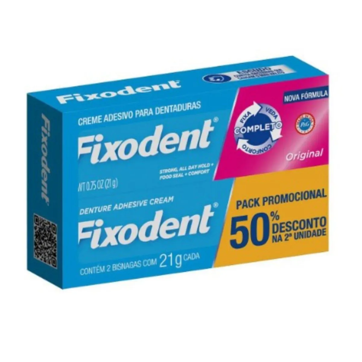 Kit Fixodent Ades Dentadura 2un 21g
