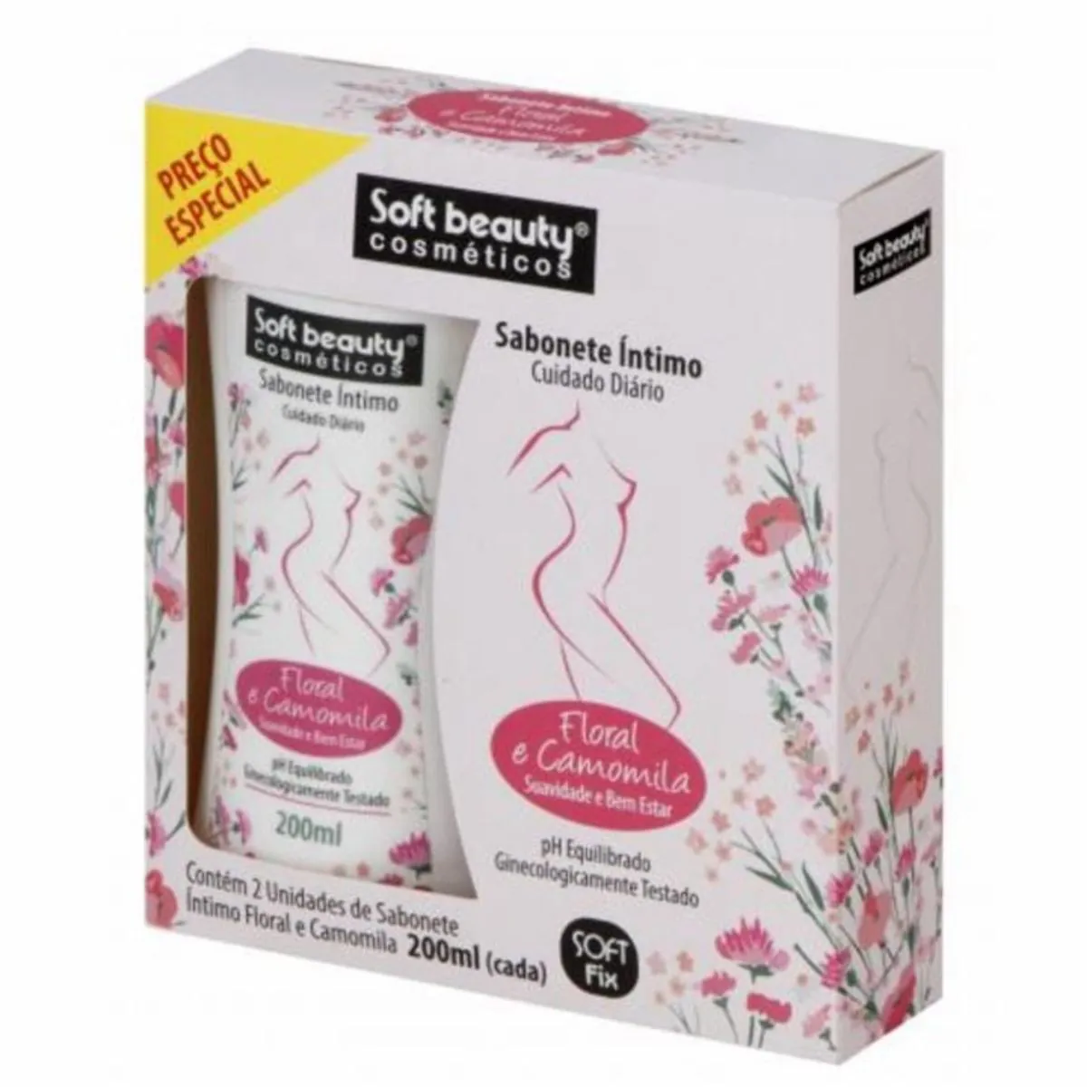 Kit Sabonete Intimo Softfix 2x200ml Floral