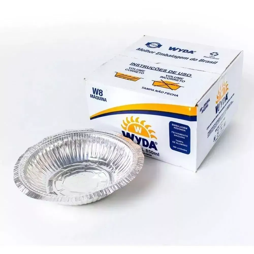 MARMITEX ALUMINIO N8 FECHAMENTO MAQUINA 850ML C/100 WYDA