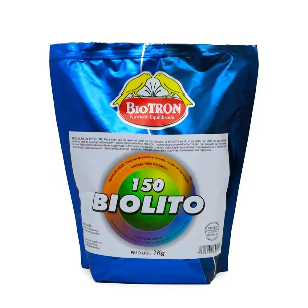 Areia Para Pássaros Mineral Biolito 150 Biotron 1kg