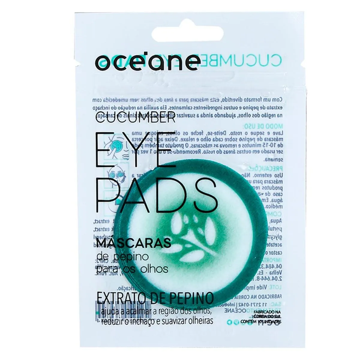 Máscara de Pepino para os Olhos Océane 10 Unidades