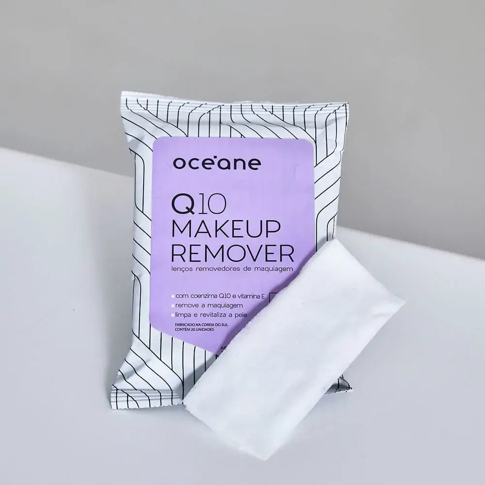 Lenços Demaquilantes C/ Q10 e Vitamina e - Q10 Makeup Remover 20un Océane