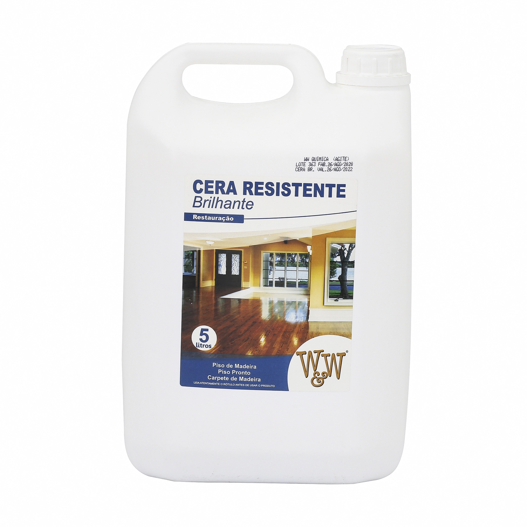 Cera Resistente Pisos Madeira Brilhante 5L W &W