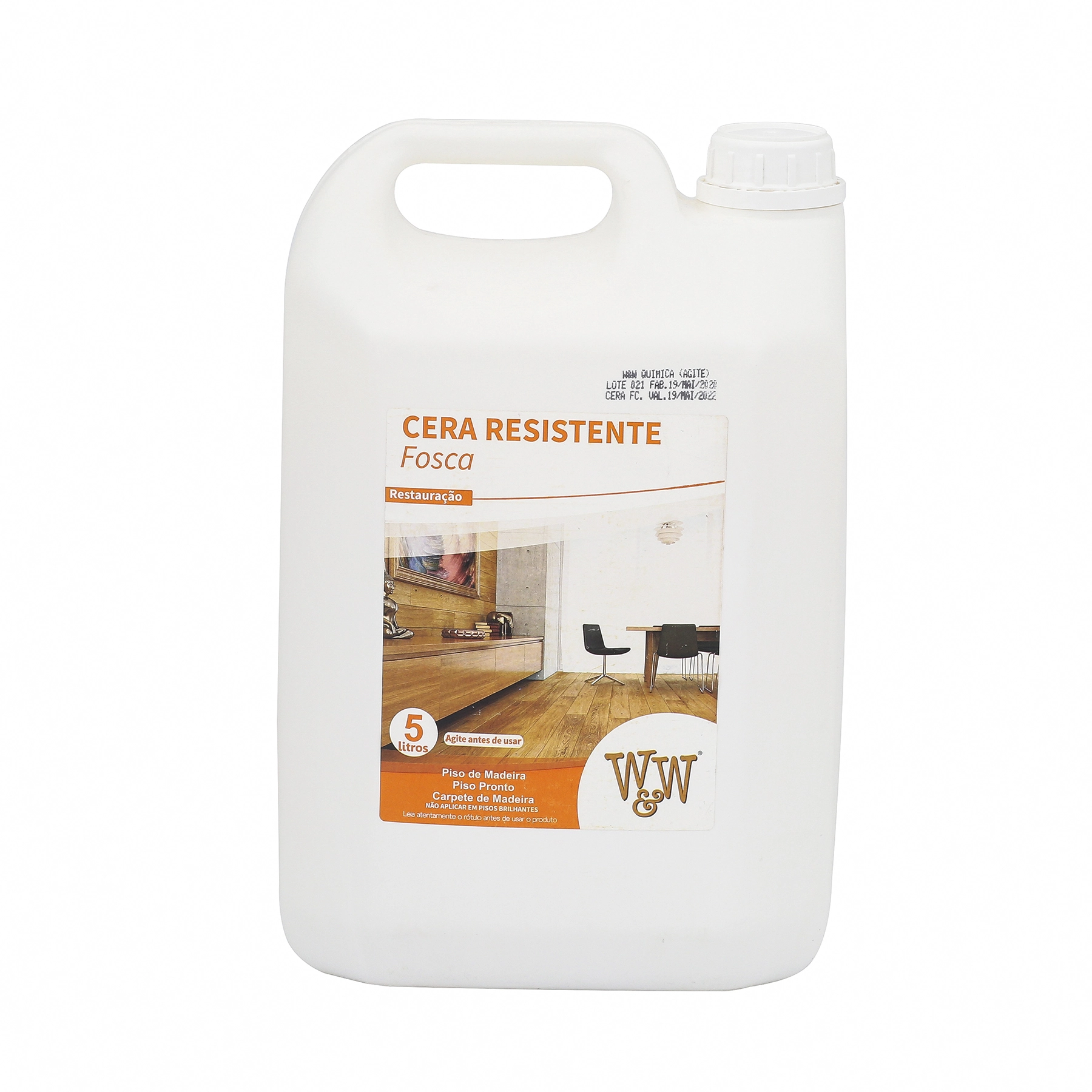 Cera Resistente Pisos Madeira Fosca 5L W &W