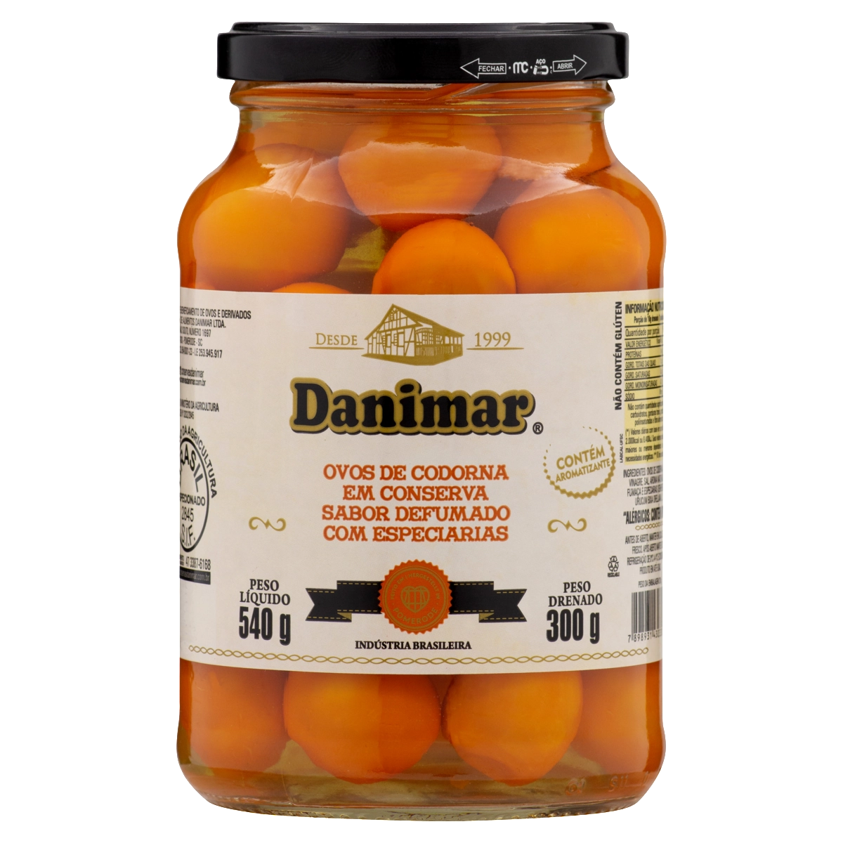 Ovo De Codorna Em Conserva Defumado Com Especiarias Danimar Vidro 300g