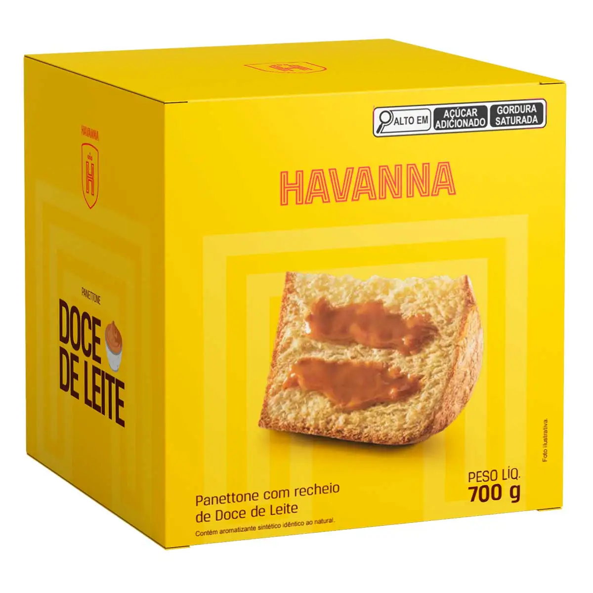 Panettone HAVANNA Recheado Com Doce De Leite Caixa 700g
