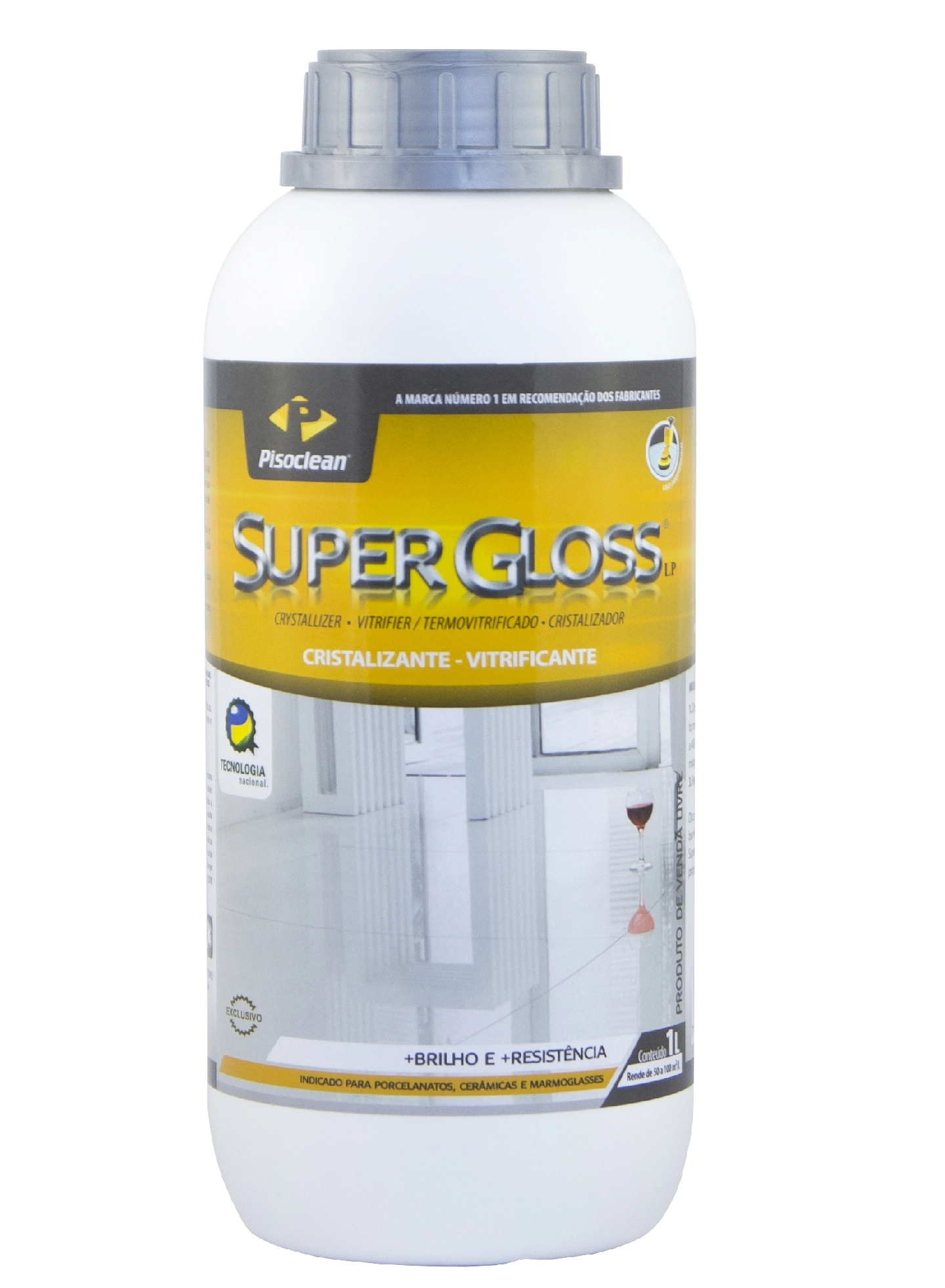 Supergloss Lp - Cristalizante Para Promoção De Brilho E Resistência - Pisoclean - 1 Litro