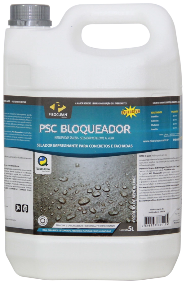 Psc Bloqueador - Selador Impregnante Para Concretos E Outras Superfícies - 5 Litros - Pisoclean