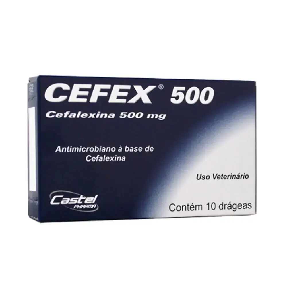 Antibiótico Castel Pharma Cefex 500 Mg Cães E Gatos