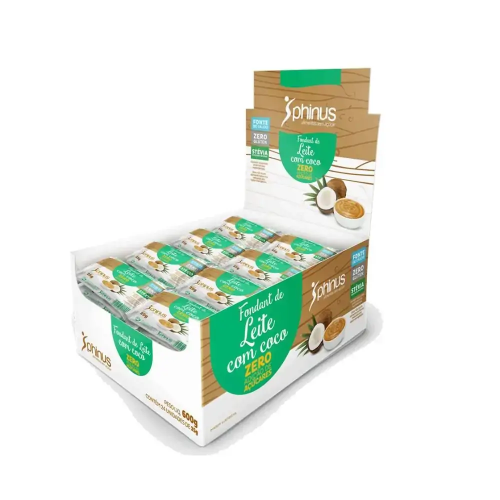 Fondant Leite/coco Zero Phinus Dsp 24x25g