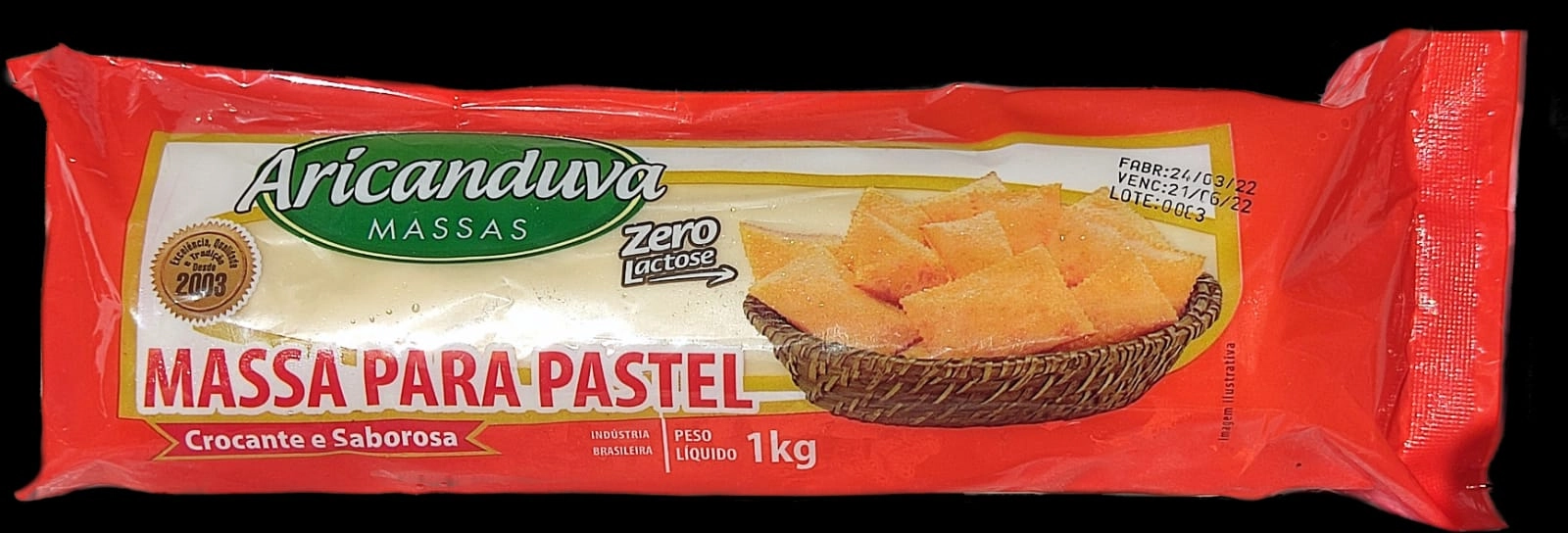 Massa Para Pastel 1kg Aricanduva