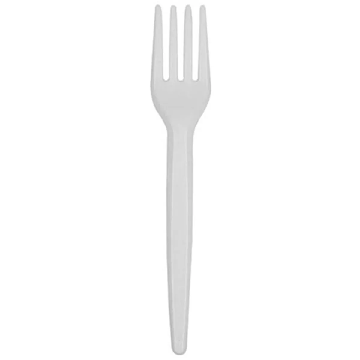 Garfo para Refeição Strawplast Branco com 50 Unidades