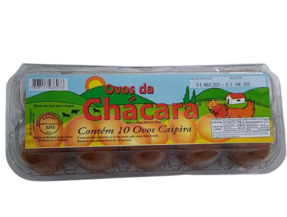 Ovos Caipira Grande Gema Caipira Bandeja 10 Unidades