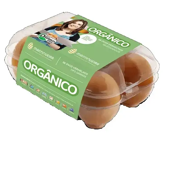Ovos Vermelhos Grande Orgânico Gema Caipira Bandeja 6 Unidades