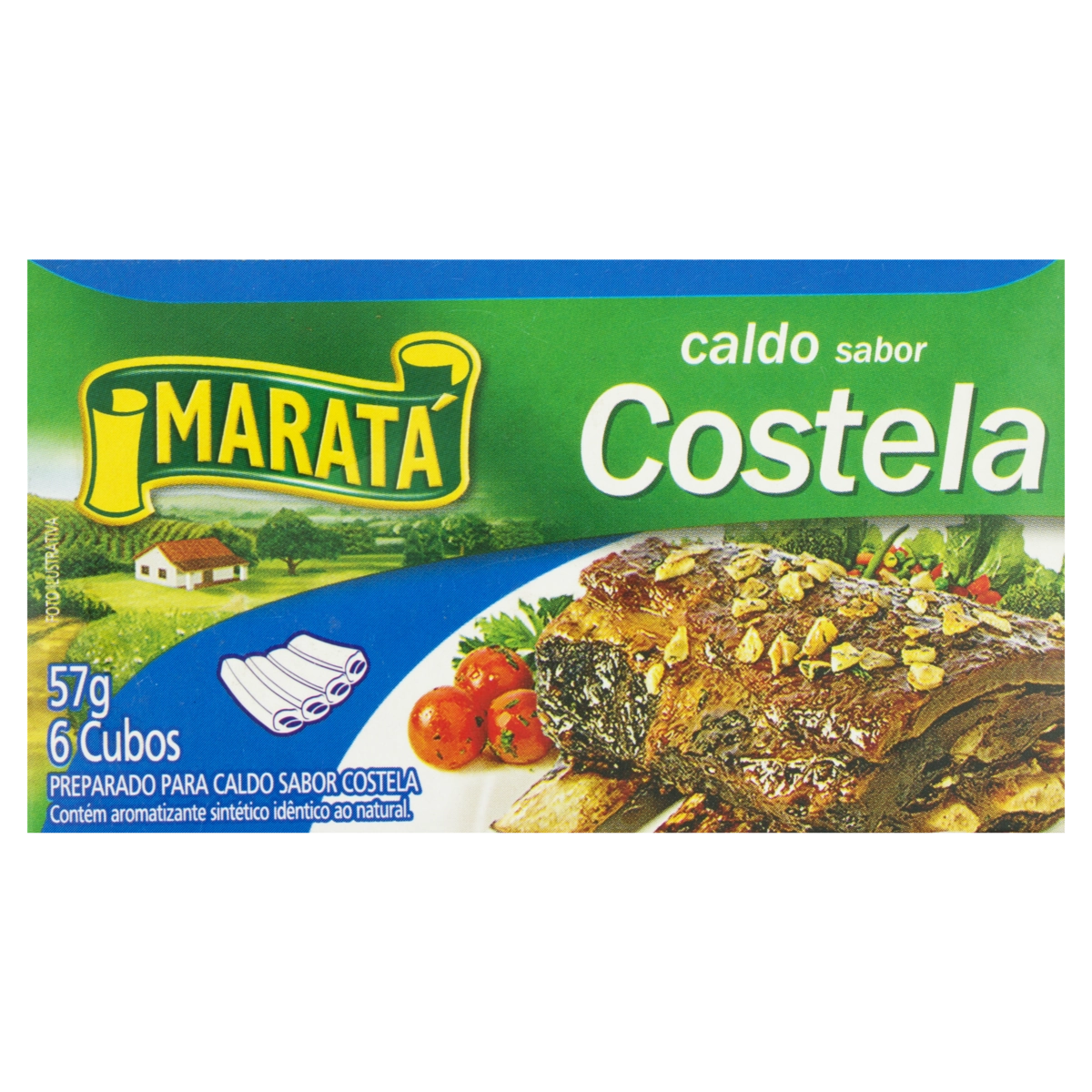 Tempero Tablete Caldo De Costela Maratá Caixa 57g 6 Unidades
