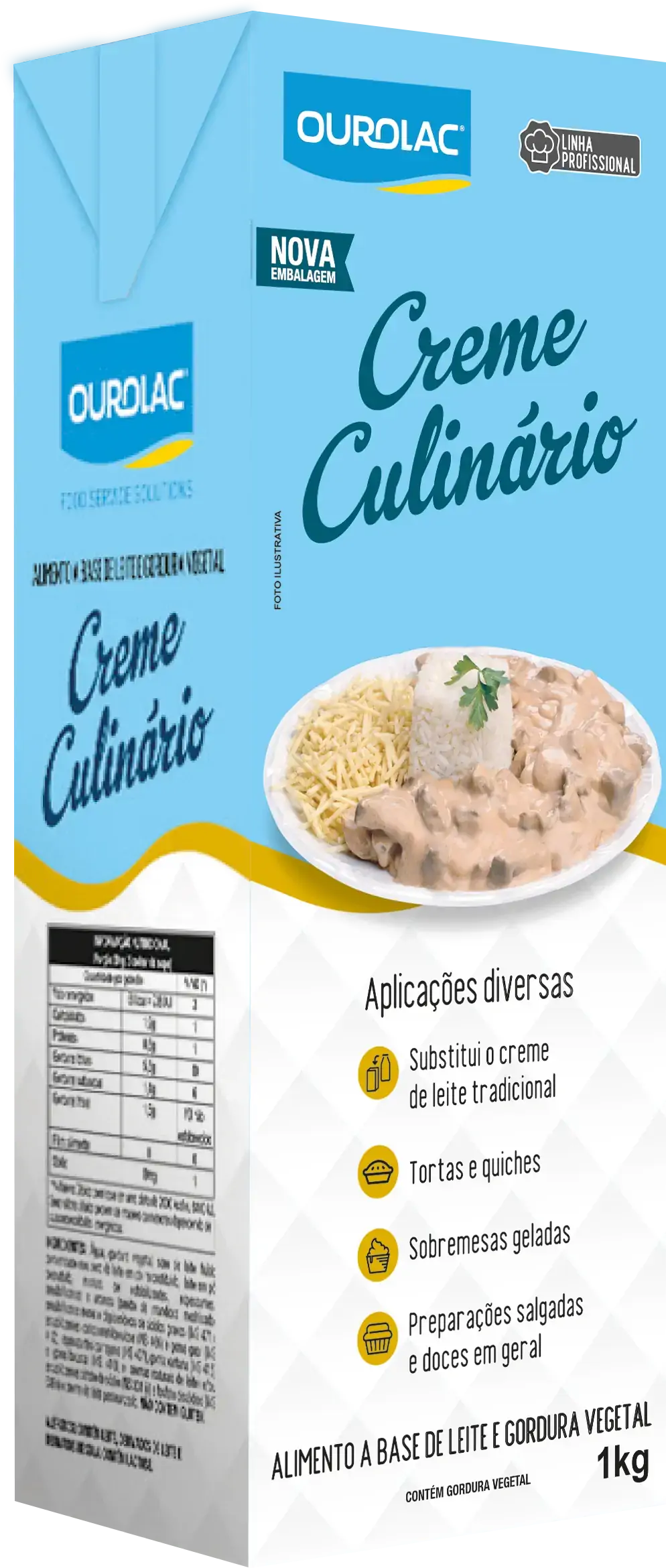 Creme Culinario Vegetal Ourolac 1kg