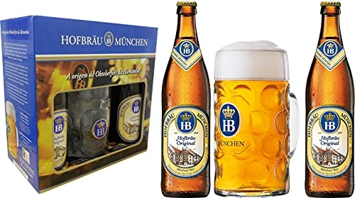 Kit Caneca + 2 Cervejas Münchner Helles Original HB 500ml Cada