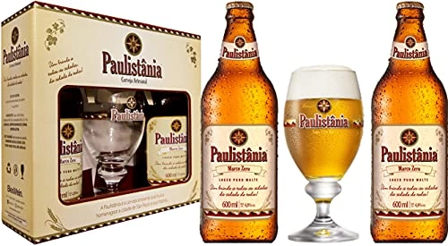 Kit Cerveja Paulistânia Marco Zero 2 Garrafas 500ml + Taça