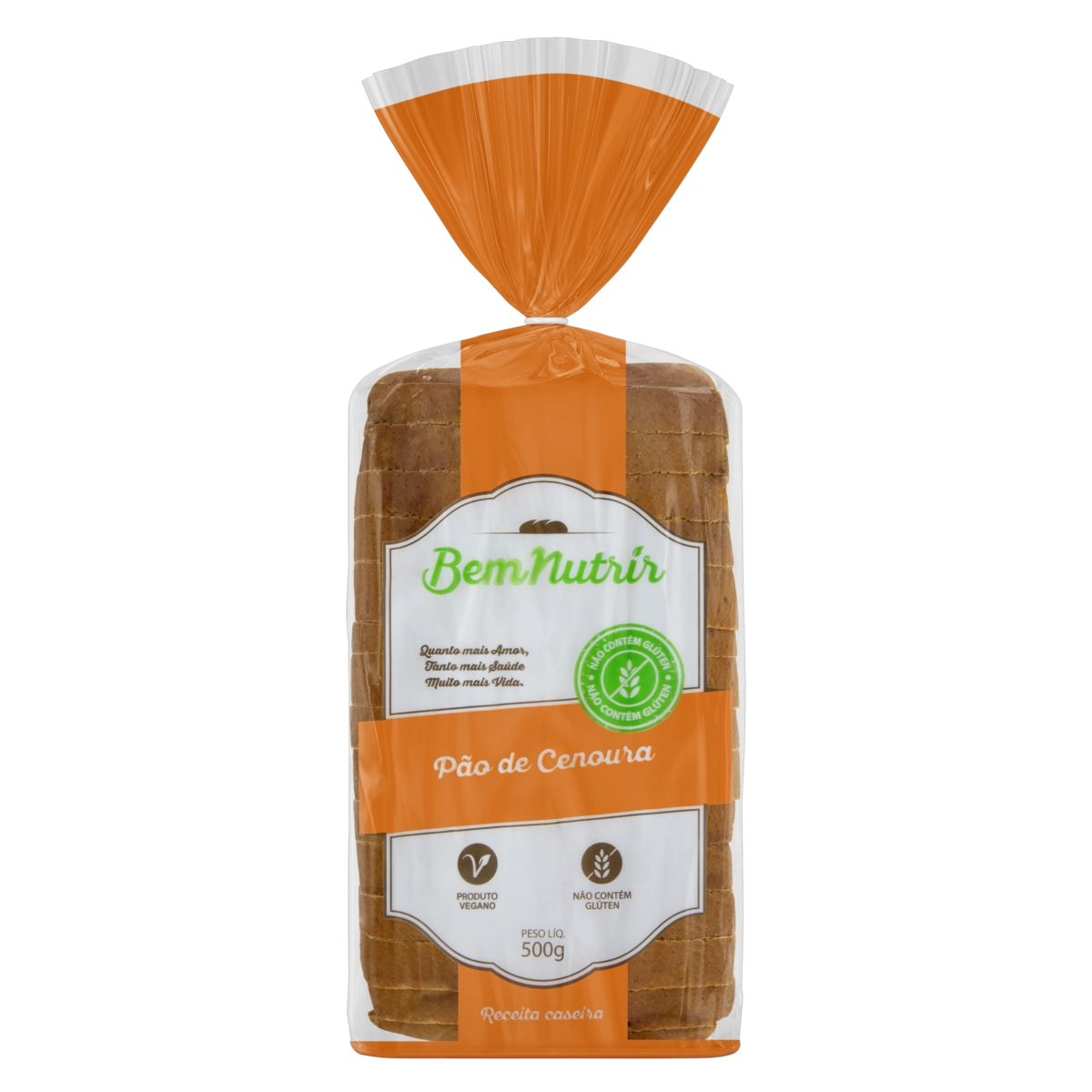 Pão Cenoura Sem Glúten Bemnutrir Pacote 500g