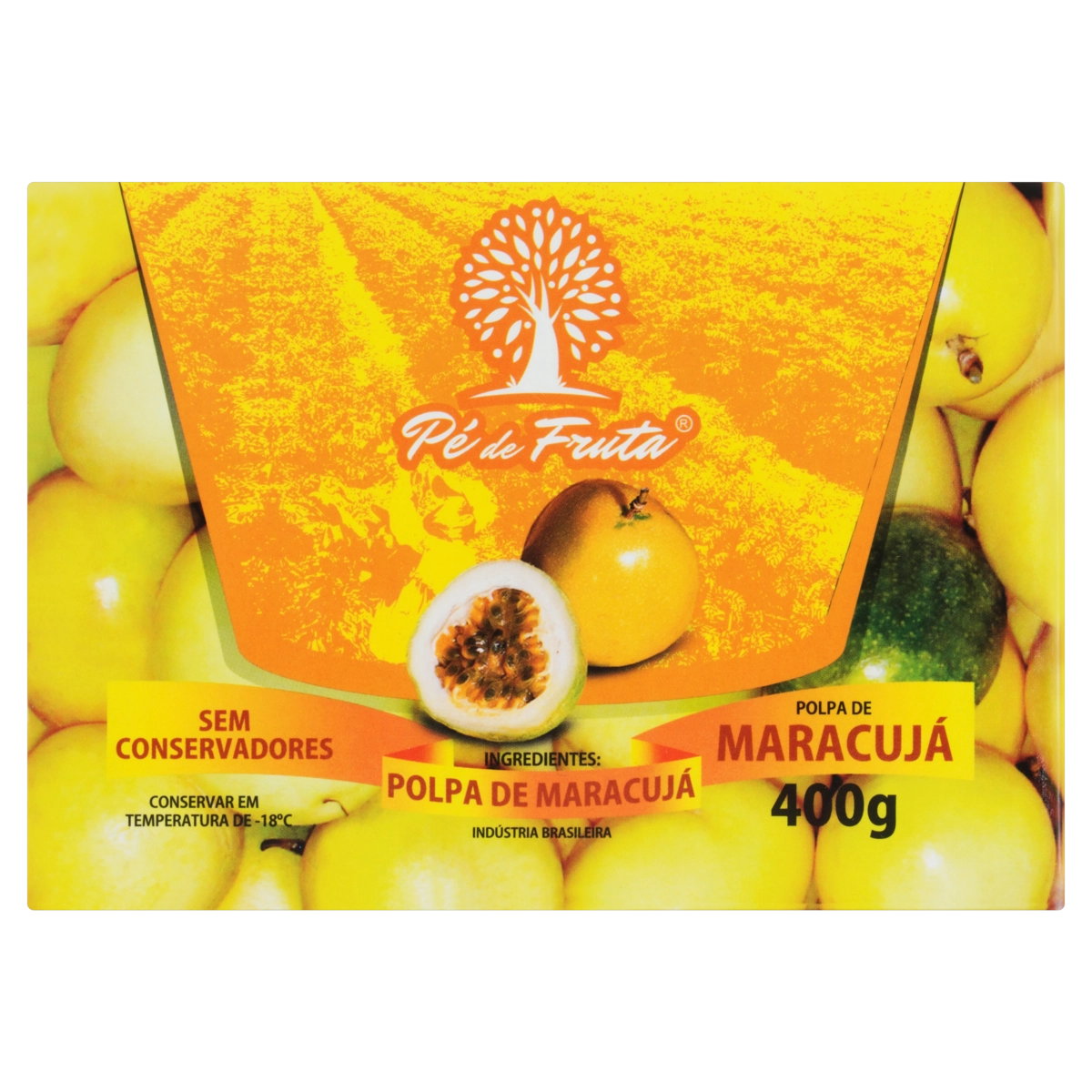 Polpa De Fruta Maracujá Pé De Fruta Caixa 400g 4 Unidades