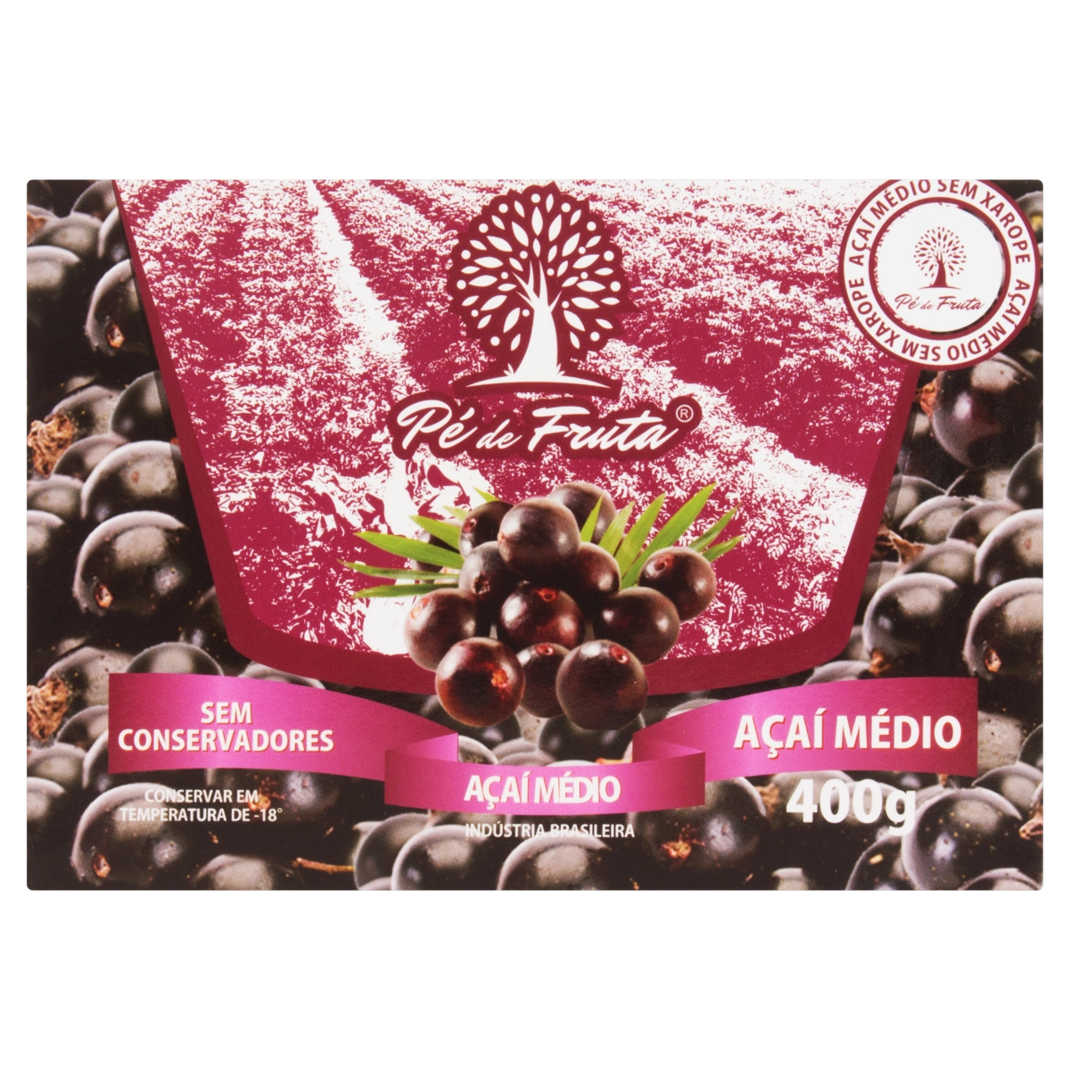 Polpa De Fruta Açaí Pé De Fruta Caixa 400g
