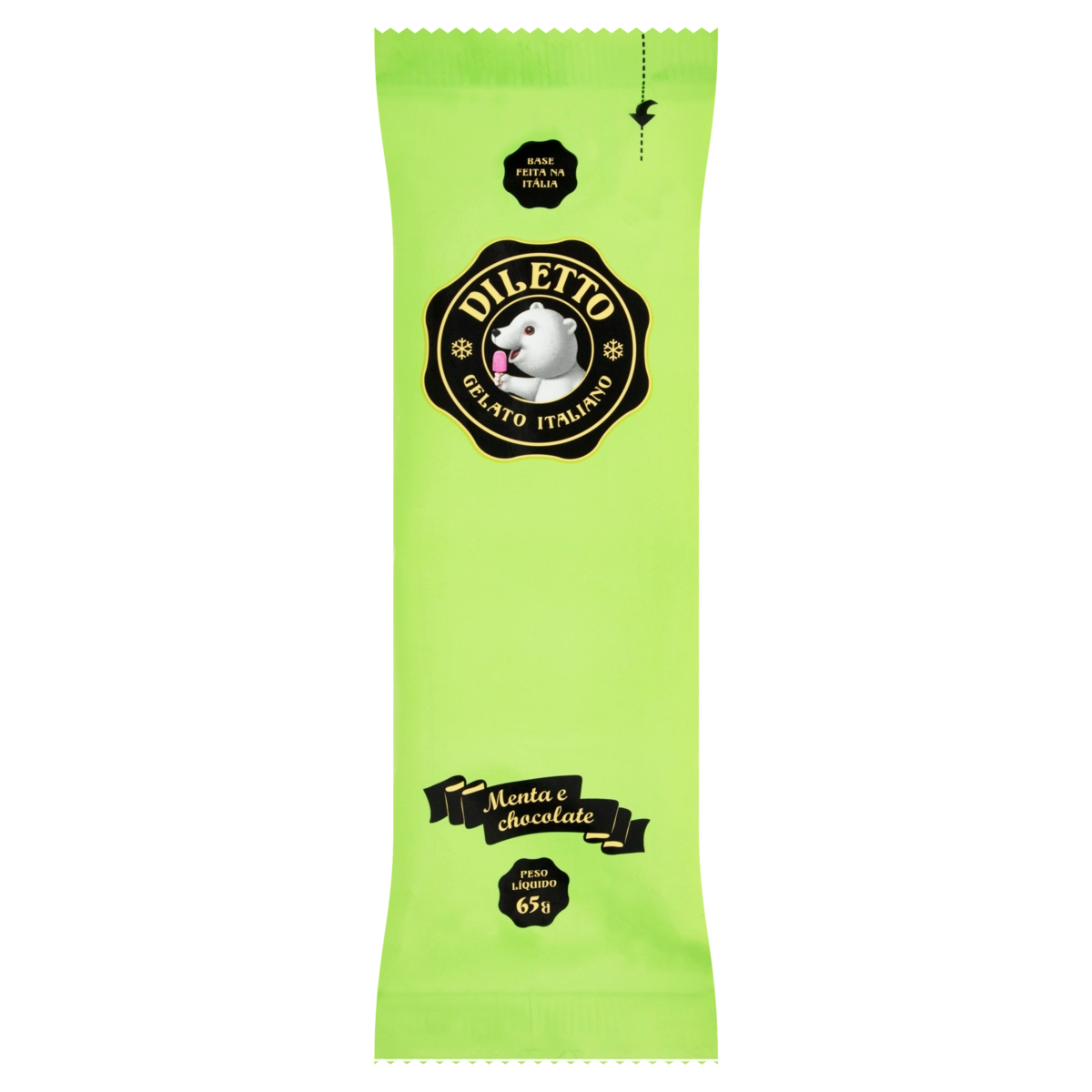 Picolé Italiano Menta Cobertura Chocolate Belga Diletto Pacote 65g