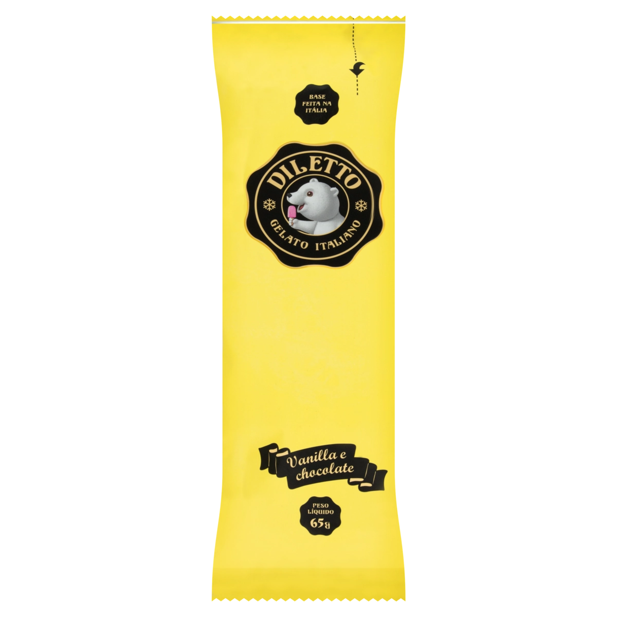 Picolé Italiano Vanilla Cobertura Chocolate Belga Diletto Pacote 65g