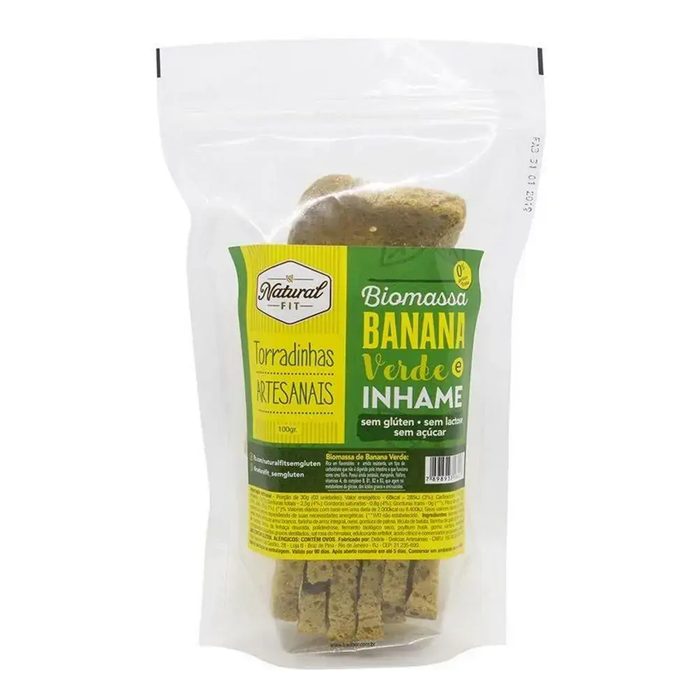 Torrada Sabor Banana Verde E Inhame 100 G Natural Fit