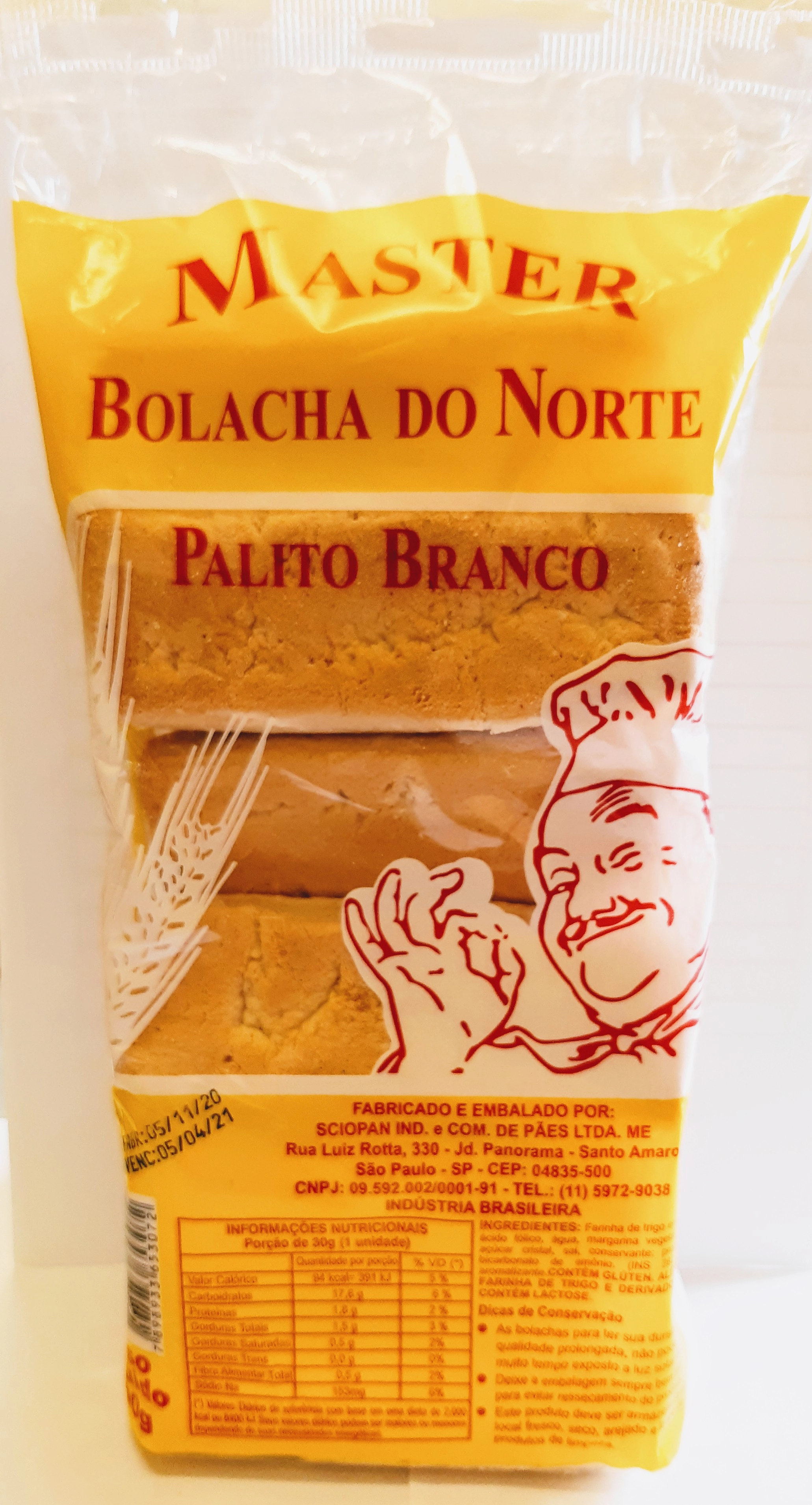 Bolacha Master Do Norte Palito Branco