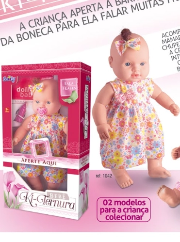 Boneca Nova Toys Ki Ternura 30 Fras Bca