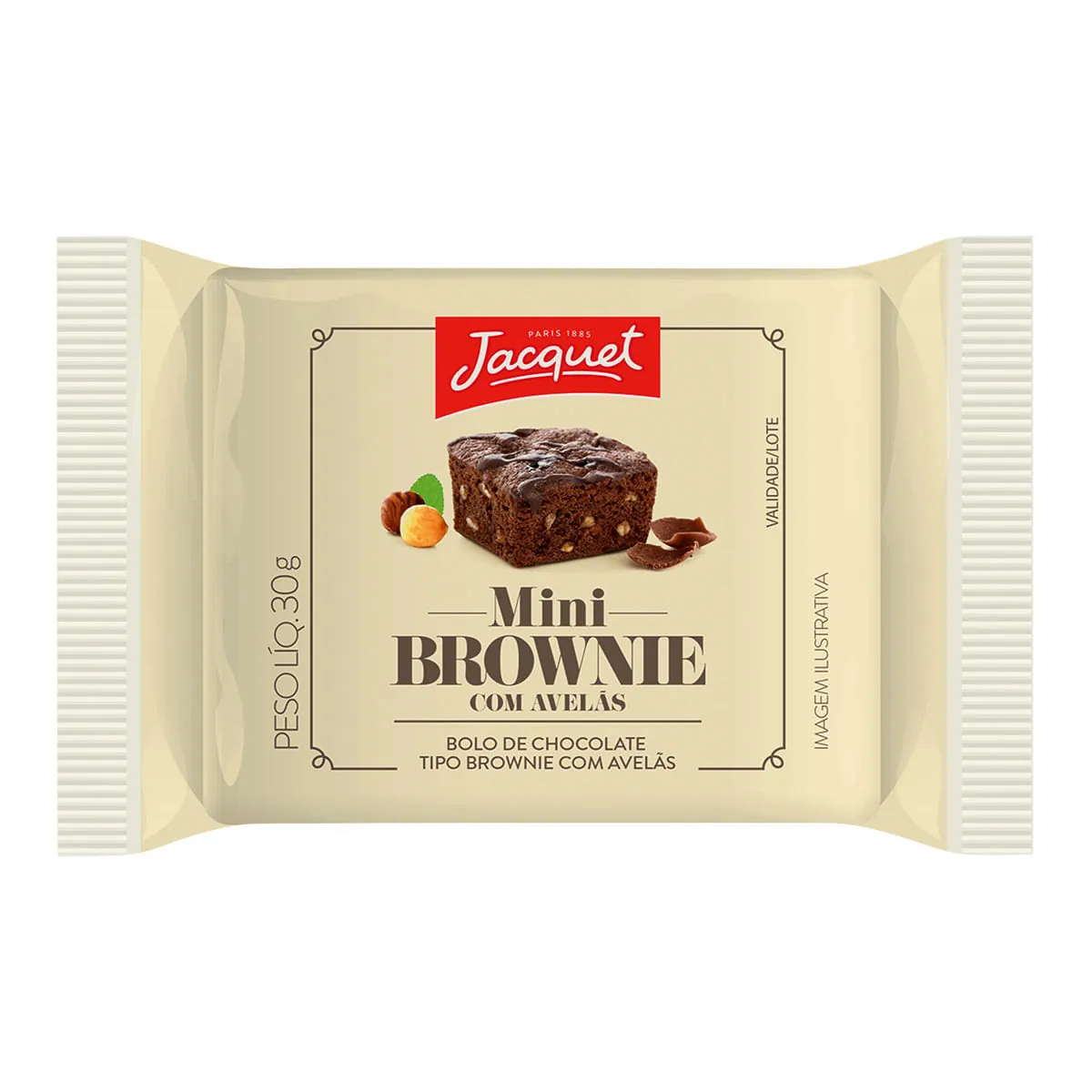 Mini Brownie de Chocolate com Avelã Jacquet 30g