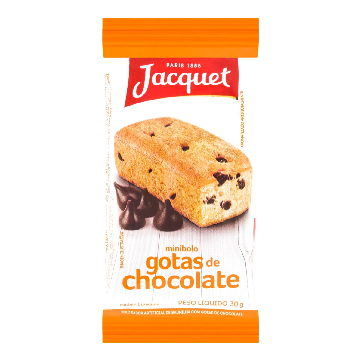 Minibolo Baunilha Com Gotas De Chocolate Jacquet Pacote 30g